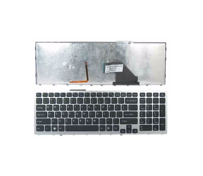 Sony Vaio VPCF Series Keyboard US Version with Backlit (Silver Frame)