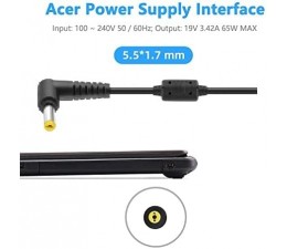 ACER ADAPTER YELLOW PIN 19V 3.42A 65W