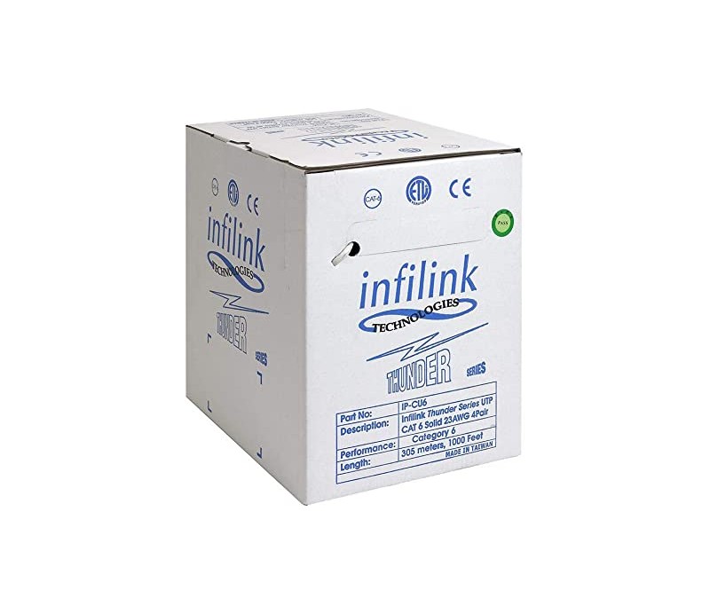 Infilink Technologies Network 305m/Box IP-CU6P CAT-6, UTP, High Performance, Solid, PVC, ETL,